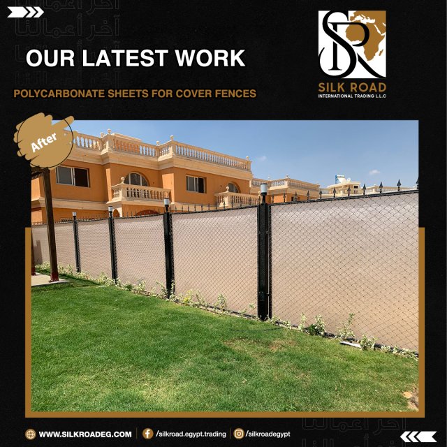 Polycarbonate sheets for cover fences