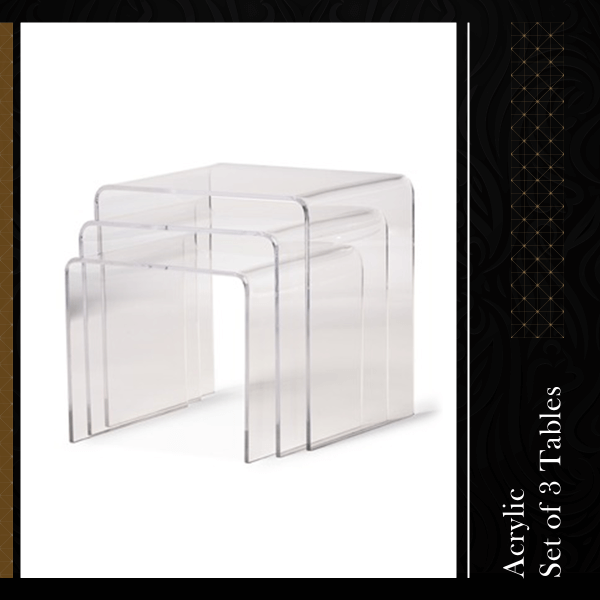 Acrylic set of 3 Tables